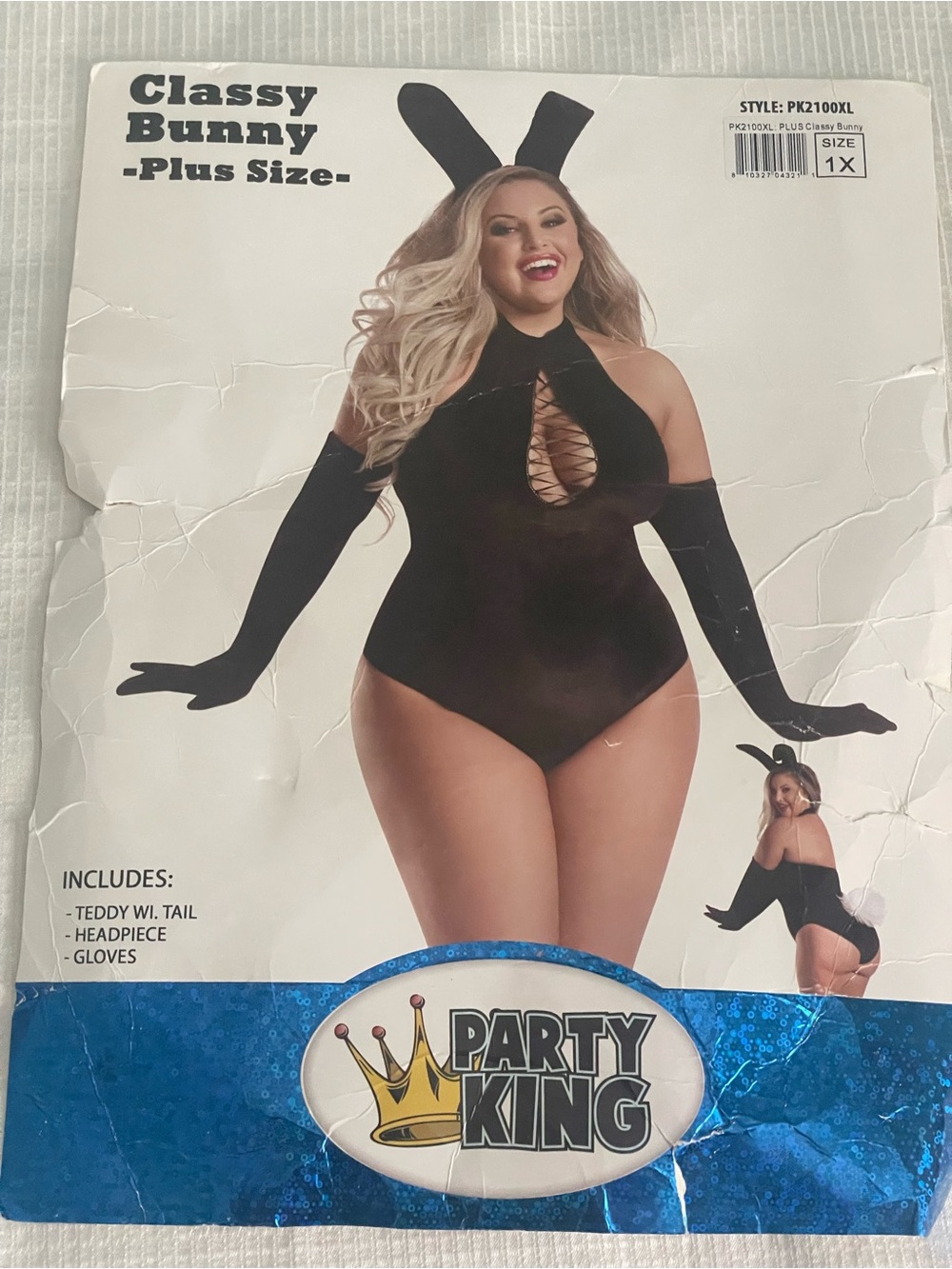 Party King Classy Bunny Plus Size Teddy Costume - Black, 1X
